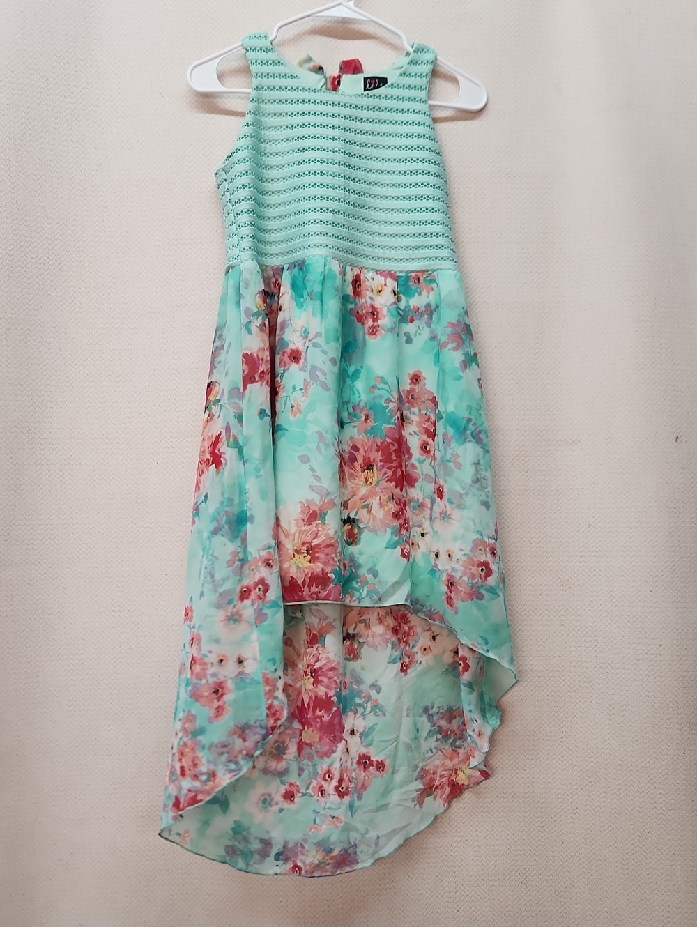 lilt Mint Floral High-Low Skirt